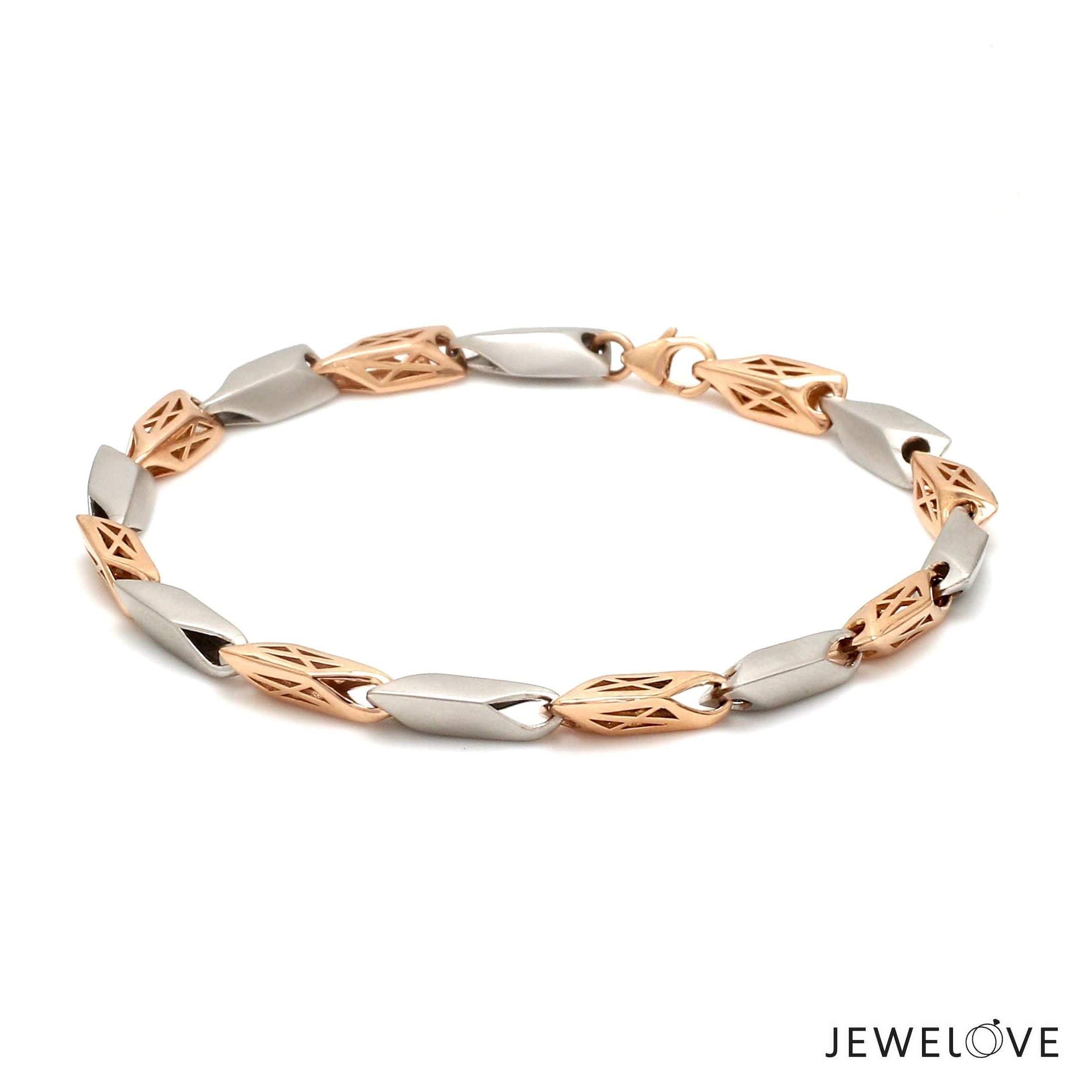 5.75mm Platinum & Rose Gold Bracelet for Men JL PTB 1217