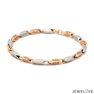 5.75mm Platinum & Rose Gold Bracelet for Men JL PTB 1217