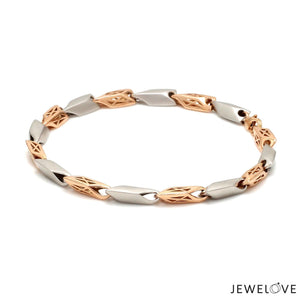 5.75mm Platinum & Rose Gold Bracelet for Men JL PTB 1217