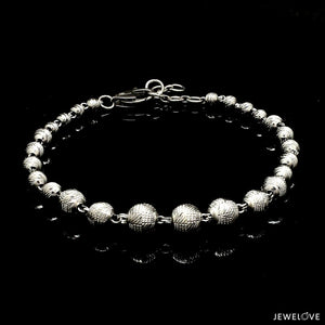 5.9mm Platinum Bracelet with Shine Diamond Cut Balls JL PTB 1205