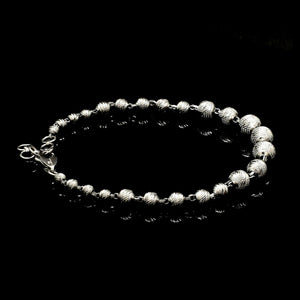 5.9mm Platinum Bracelet with Shine Diamond Cut Balls JL PTB 1205