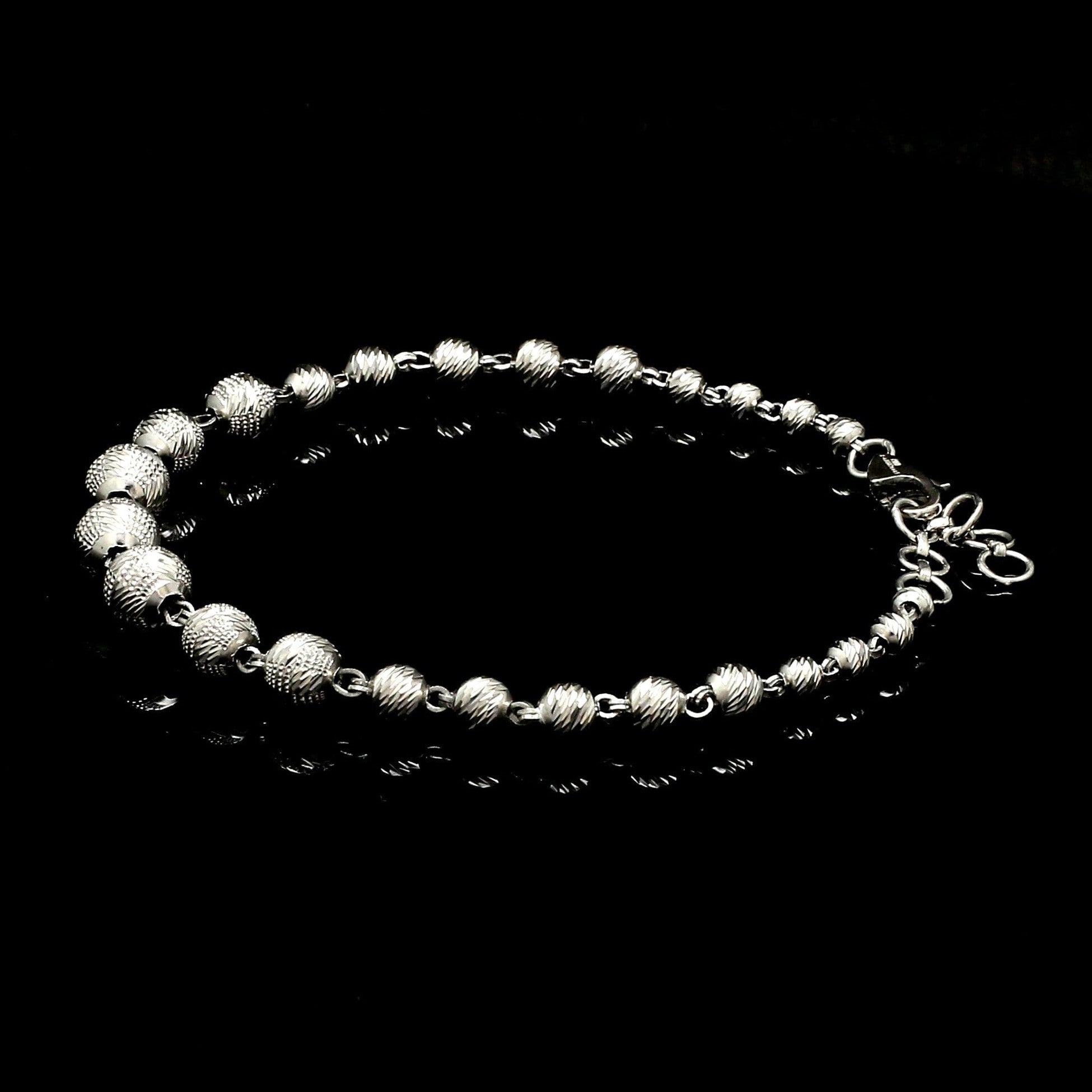 5.9mm Platinum Bracelet with Shine Diamond Cut Balls JL PTB 1205