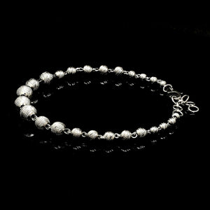 5.9mm Platinum Bracelet with Shine Diamond Cut Balls JL PTB 1205