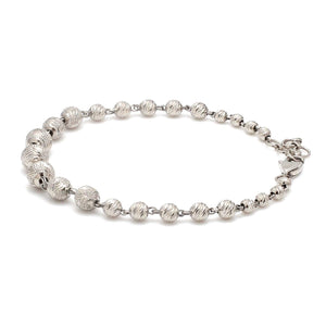 5.9mm Platinum Bracelet with Shine Diamond Cut Balls JL PTB 1205