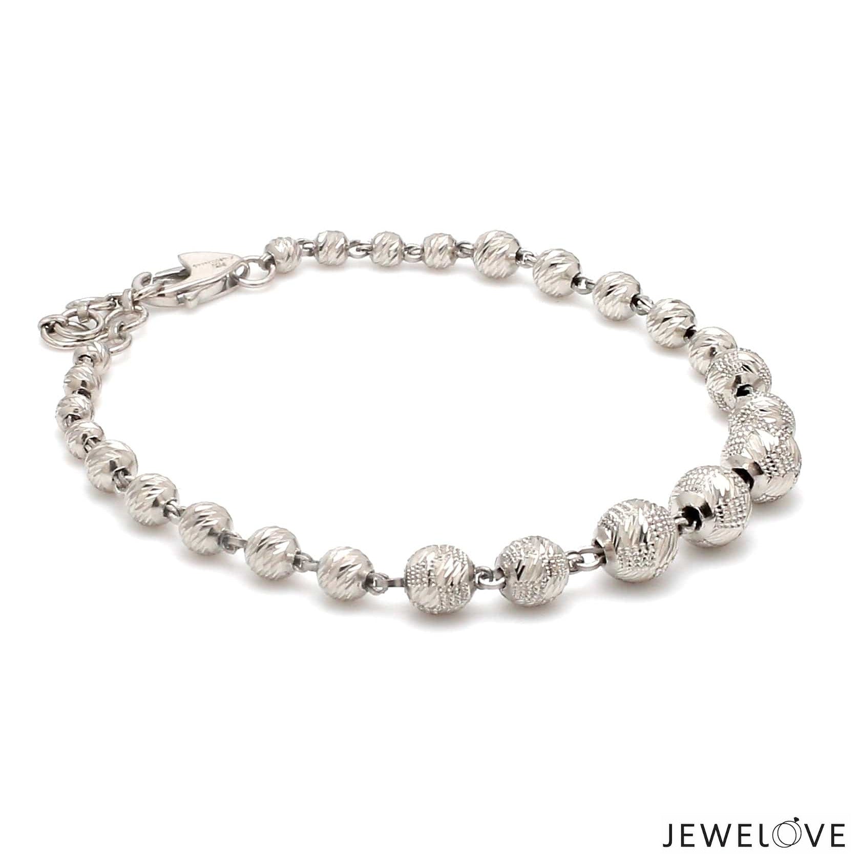 5.9mm Platinum Bracelet with Shine Diamond Cut Balls JL PTB 1205