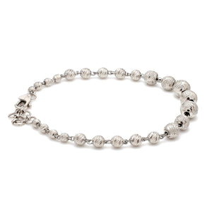 5.9mm Platinum Bracelet with Shine Diamond Cut Balls JL PTB 1205