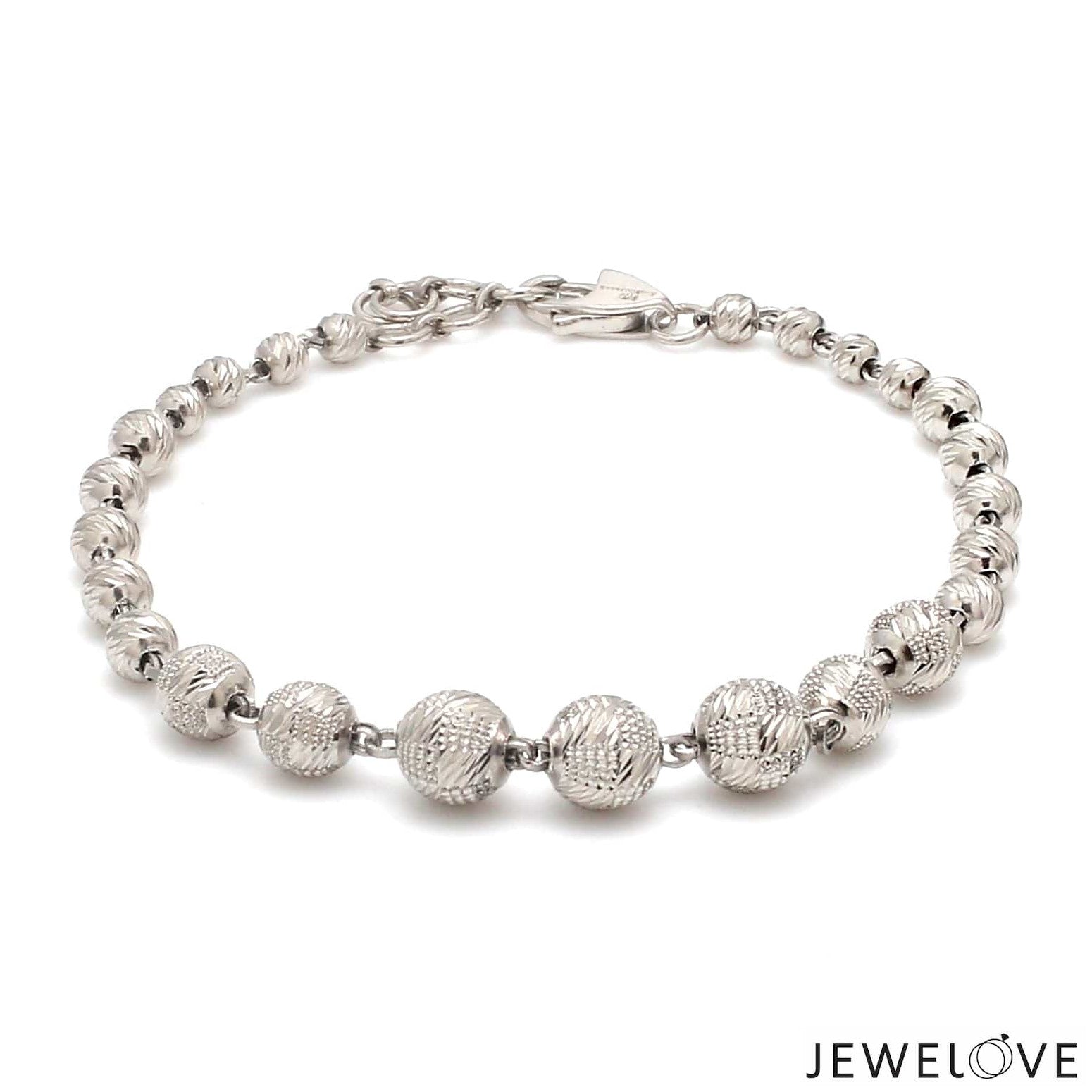 5.9mm Platinum Bracelet with Shine Diamond Cut Balls JL PTB 1205