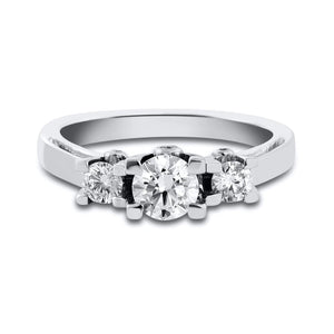 50 Pointer - 3 Diamond Mystery Platinum Solitaire Ring JL PT 561