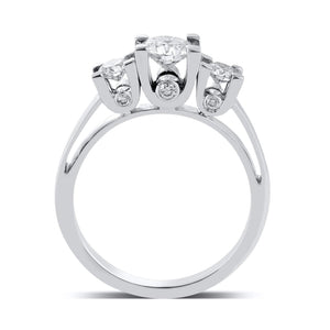 50 Pointer - 3 Diamond Mystery Platinum Solitaire Ring JL PT 561