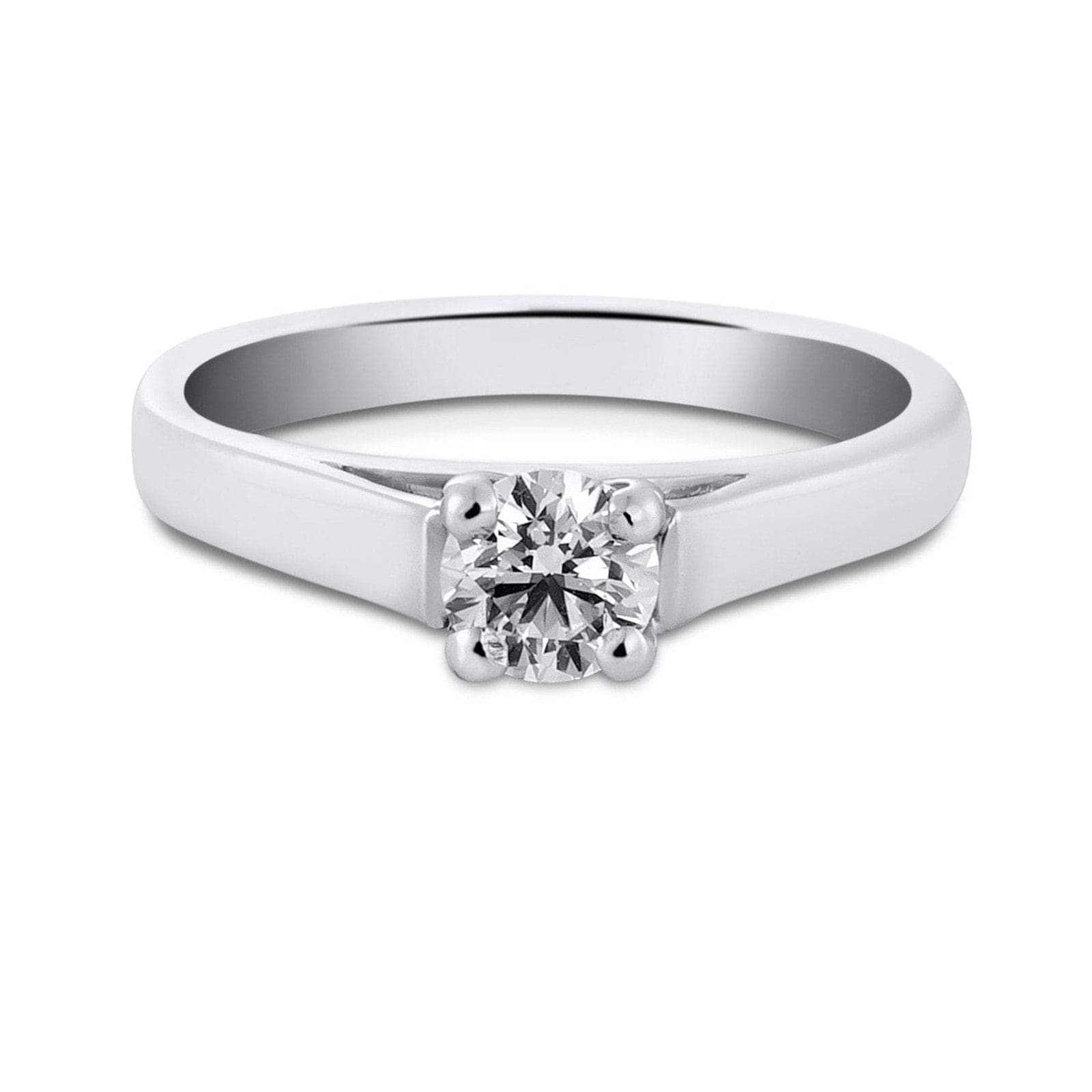 50 Pointer Classic 4 Prong Cathedral Setting Platinum Solitaire Ring JL PT 558