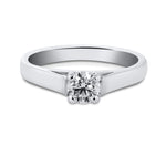 Load image into Gallery viewer, 50 Pointer Classic 4 Prong Cathedral Setting Platinum Solitaire Ring JL PT 558
