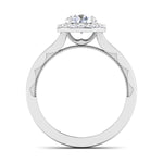Load image into Gallery viewer, 50 Pointer Platinum Diamond Halo Solitaire Engagement Ring JL PT 6590
