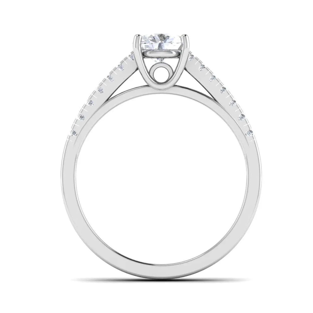 50 Pointer Platinum Diamond Solitaire Ring with Diamond Shank For Women JL PT 485