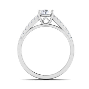 50 Pointer Platinum Diamond Solitaire Ring with Diamond Shank For Women JL PT 485