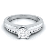 Load image into Gallery viewer, 30-Pointer Platinum Solitaire Engagement Ring for Women with Accent Diamonds JL PT G 119
