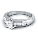 Load image into Gallery viewer, 30-Pointer Platinum Solitaire Engagement Ring for Women with Accent Diamonds JL PT G 119
