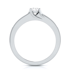 70-Pointer Platinum Solitaire Engagement Ring for Women with Accent Diamonds JL PT G 119-B