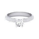 Load image into Gallery viewer, 50 Pointer Platinum Solitaire Engagement Ring with Small Diamonds on the Shank JL PT 486
