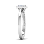 Load image into Gallery viewer, 50 Pointer Princess Cut Halo Diamond Platinum Solitaire Engagement Ring JL PT 6592
