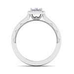 Load image into Gallery viewer, 50 Pointer Princess Cut Halo Diamond Platinum Solitaire Engagement Ring JL PT 6592
