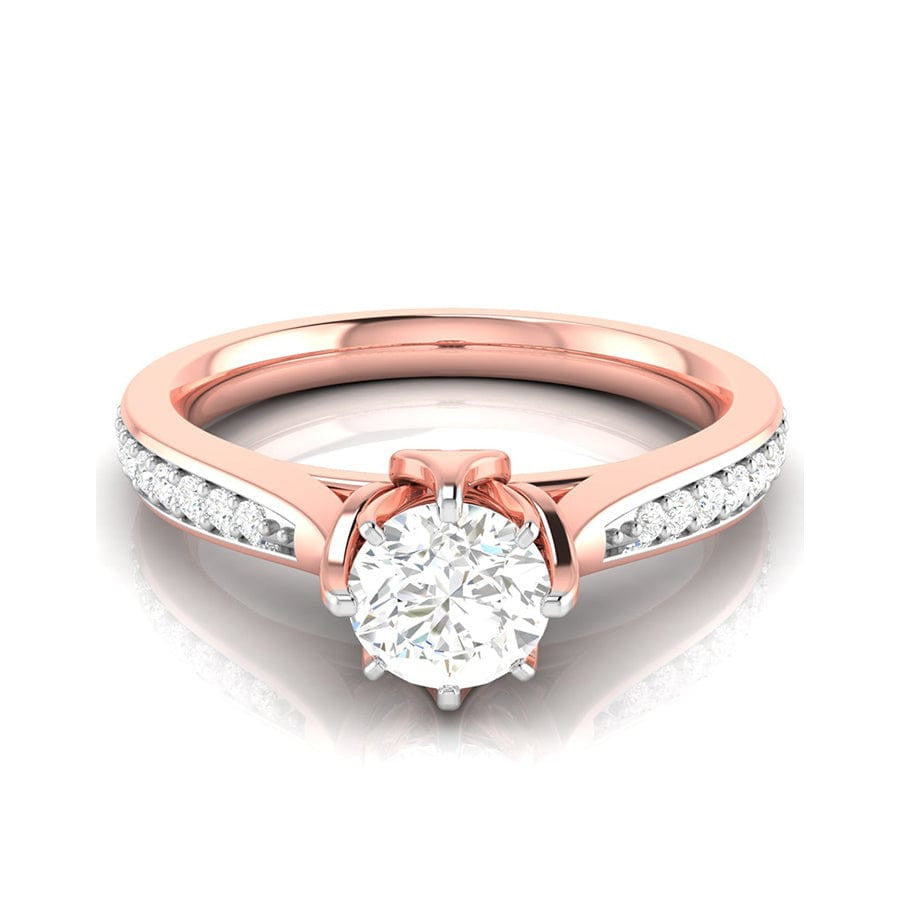 1.50-Carat Lab Grown Solitaire Diamond Shank 18K Rose Gold Ring JL AU LG G-109R-D   Jewelove.US