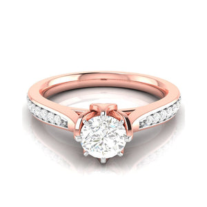 1-Carat Lab Grown Solitaire Diamond Shank 18K Rose Gold Ring JL AU LG G-109R-C   Jewelove.US