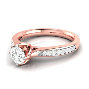 1-Carat Lab Grown Solitaire Diamond Shank 18K Rose Gold Ring JL AU LG G-109R-C   Jewelove.US