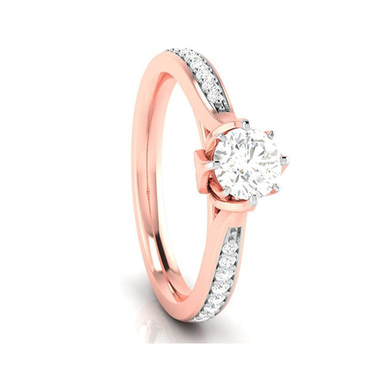 1-Carat Lab Grown Solitaire Diamond Shank 18K Rose Gold Ring JL AU LG G-109R-C   Jewelove.US