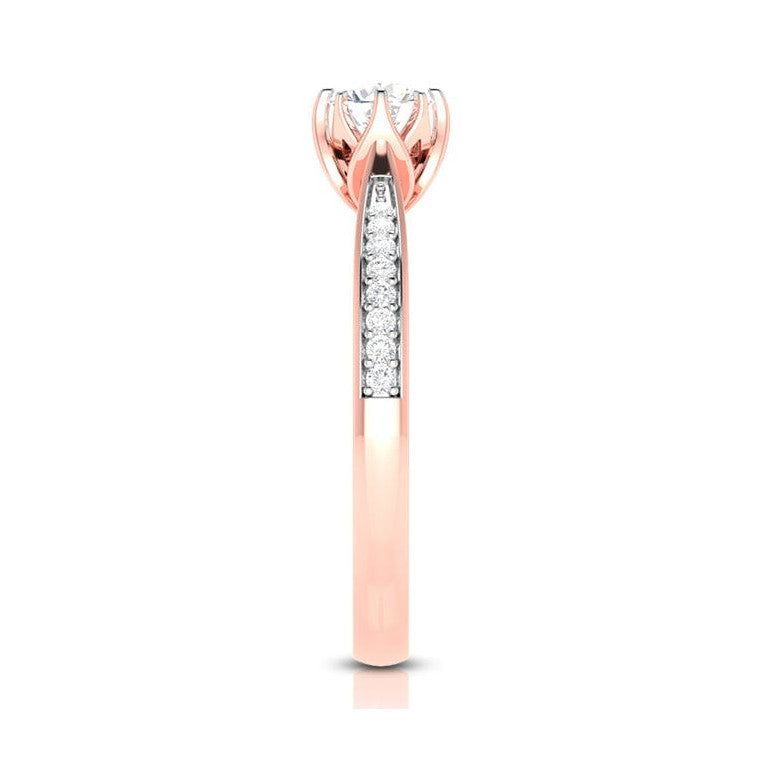 1.50-Carat Lab Grown Solitaire Diamond Shank 18K Rose Gold Ring JL AU LG G-109R-D   Jewelove.US