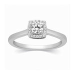 Load image into Gallery viewer, 50-Pointer Square Halo Diamond Platinum Engagement Ring JL PT 325-A
