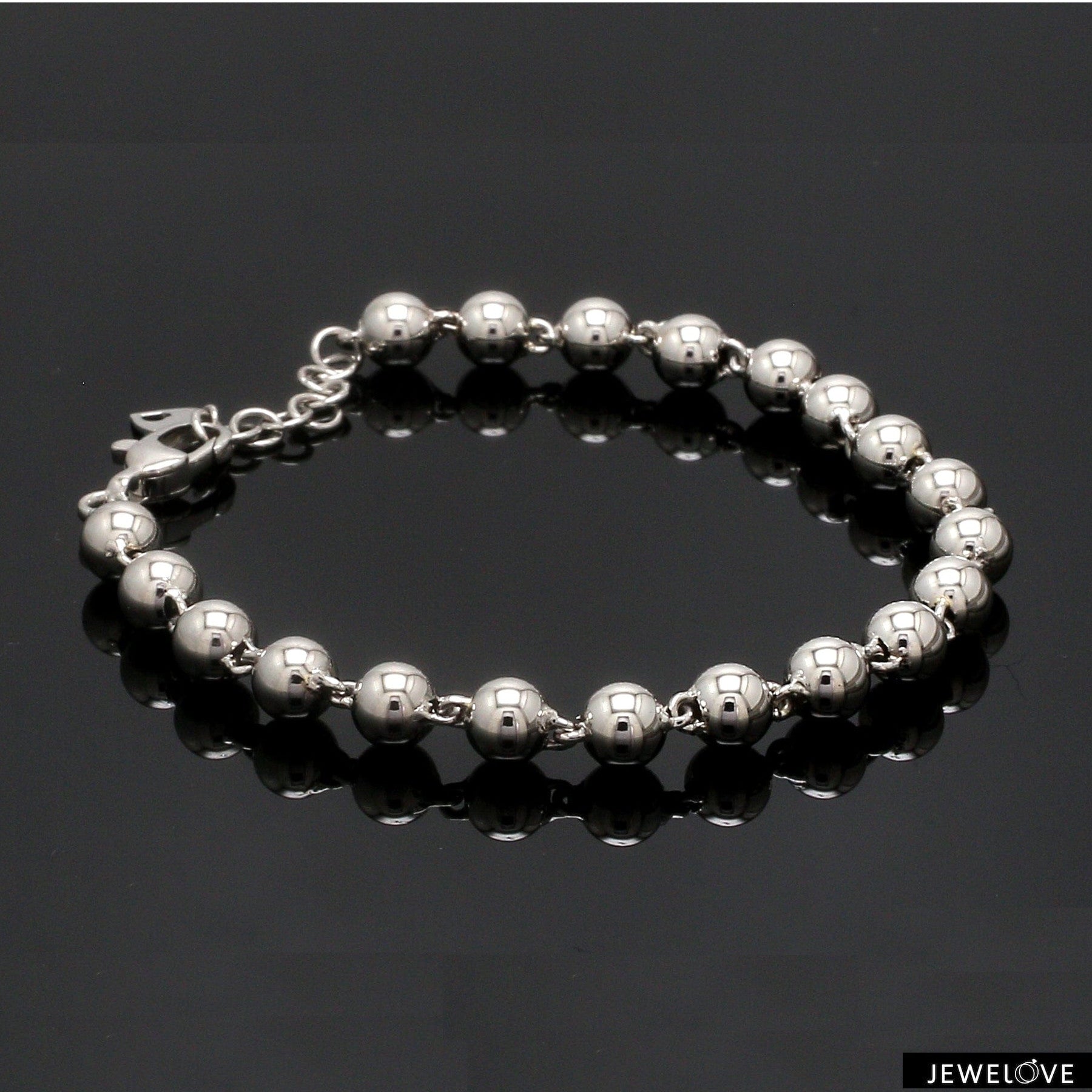 5mm Diamond Cut Balls Platinum Bracelet for Women JL PTB 1185