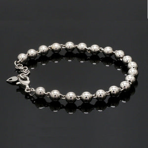 5mm Diamond Cut Balls Platinum Bracelet for Women JL PTB 1185