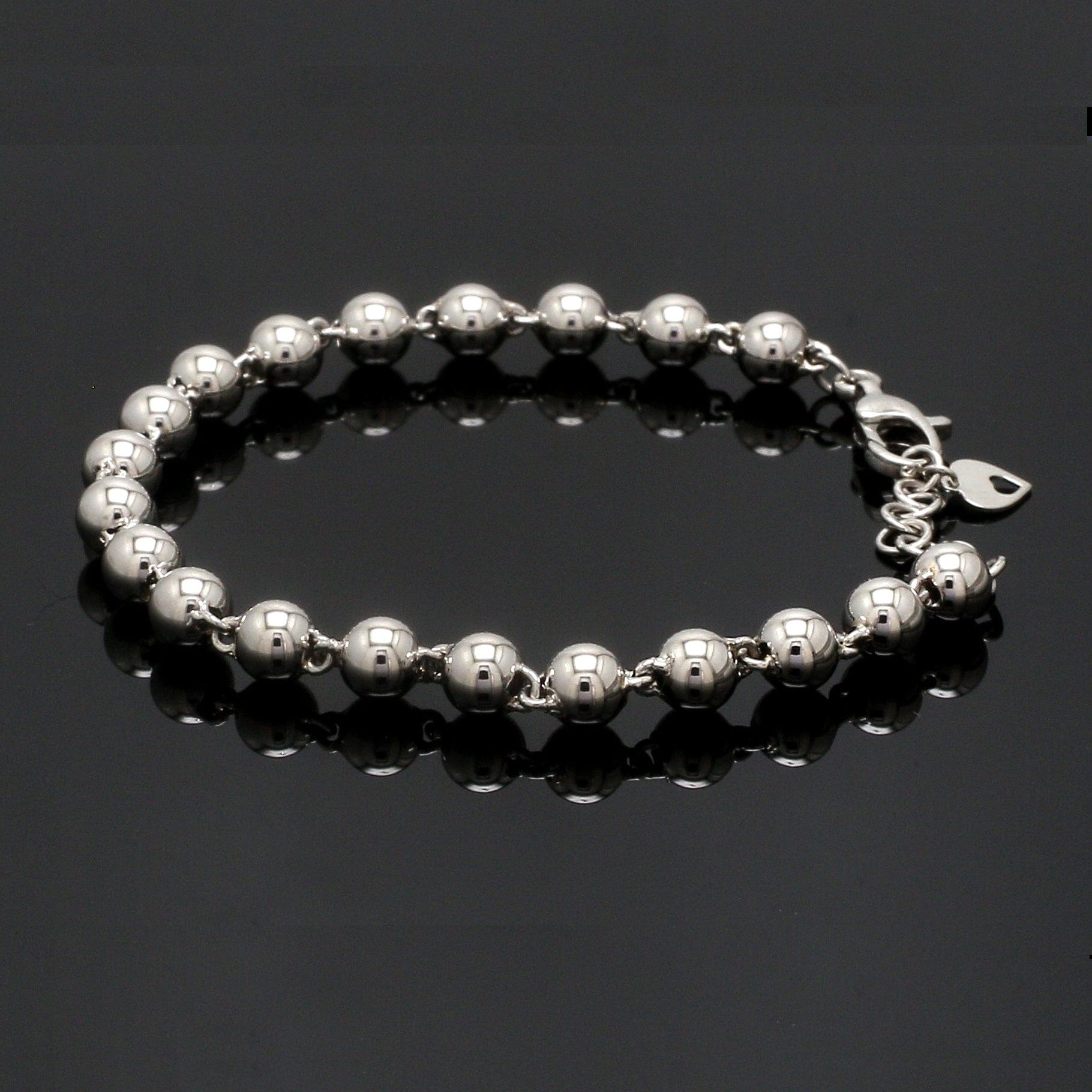 5mm Diamond Cut Balls Platinum Bracelet for Women JL PTB 1185