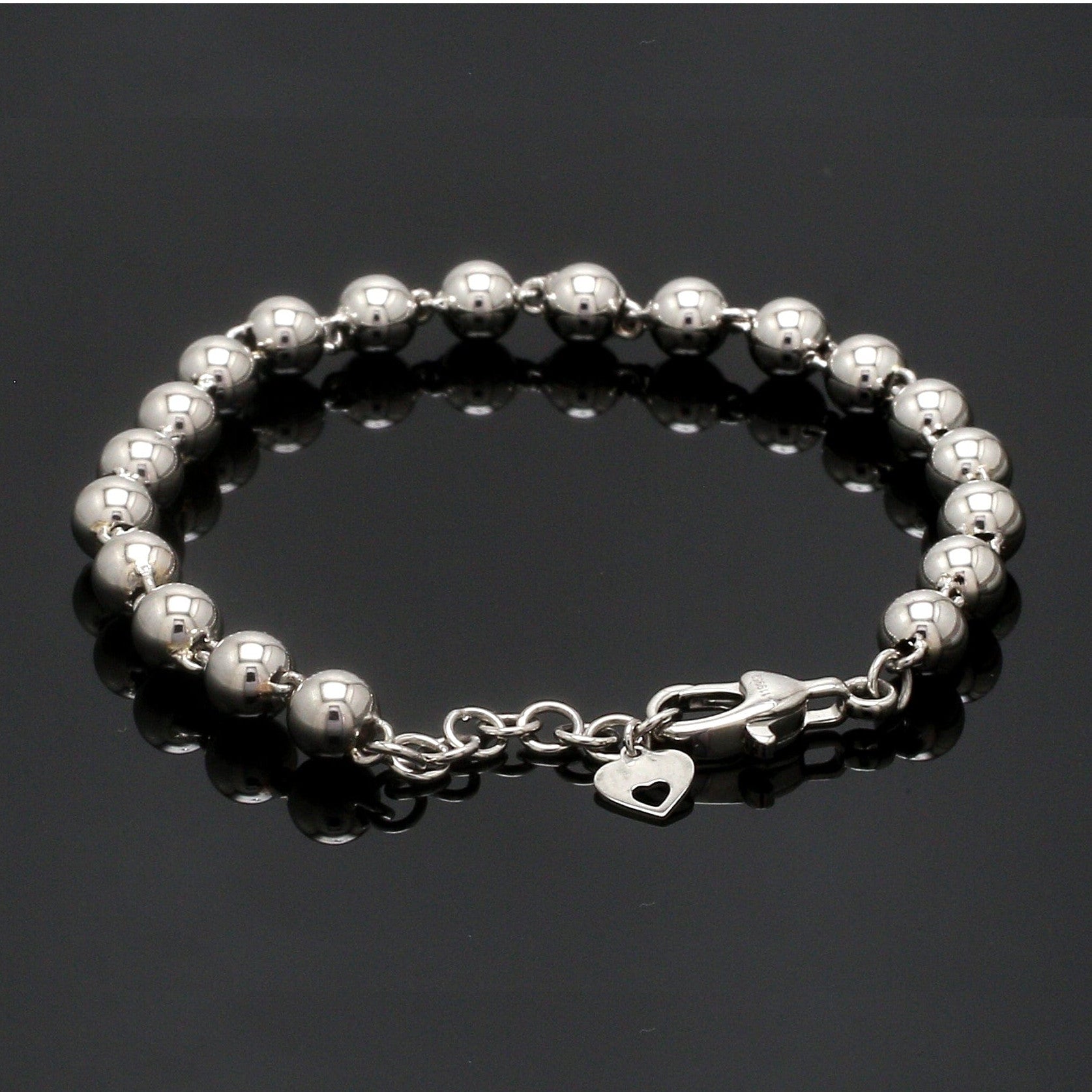 5mm Diamond Cut Balls Platinum Bracelet for Women JL PTB 1185