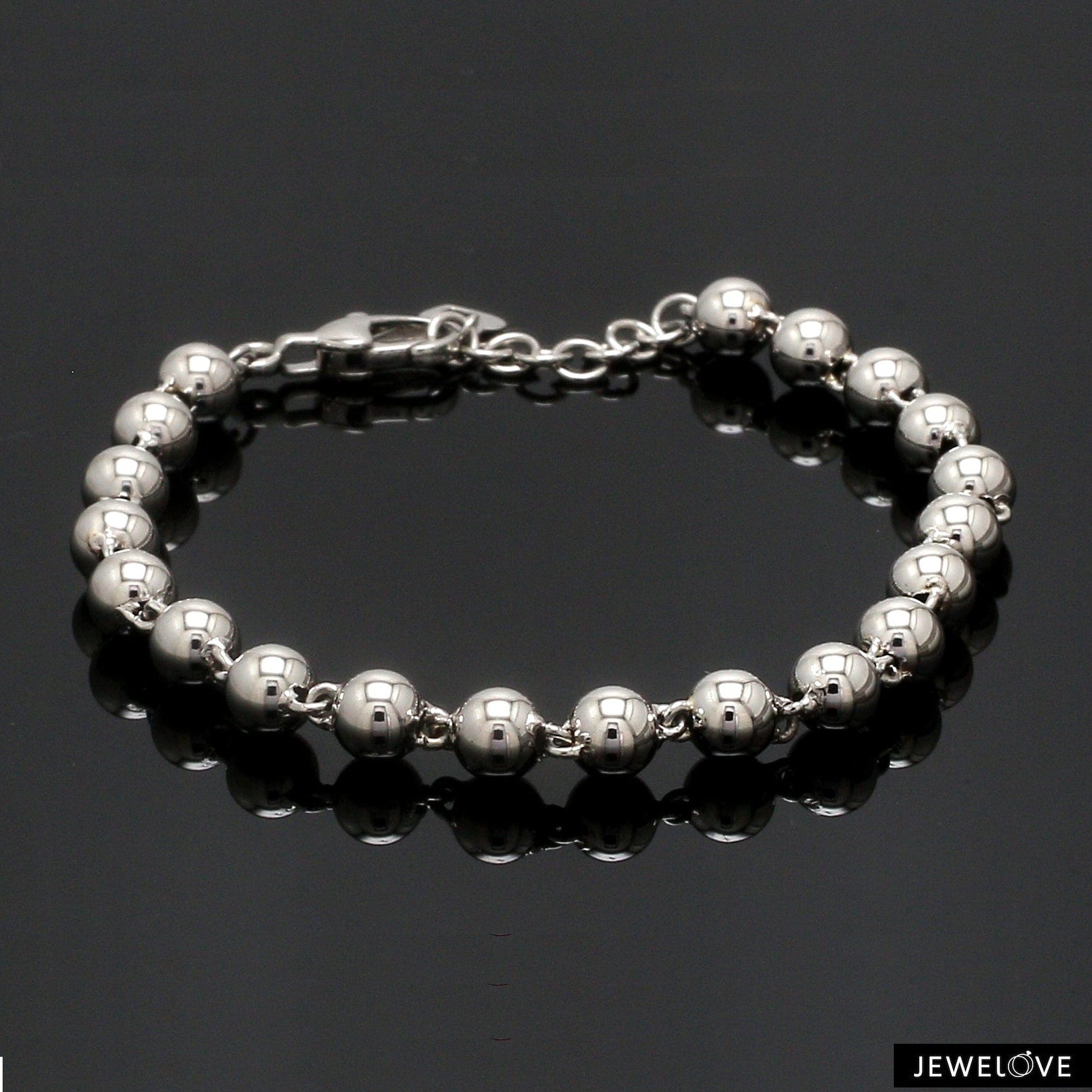 5mm Diamond Cut Balls Platinum Bracelet for Women JL PTB 1185