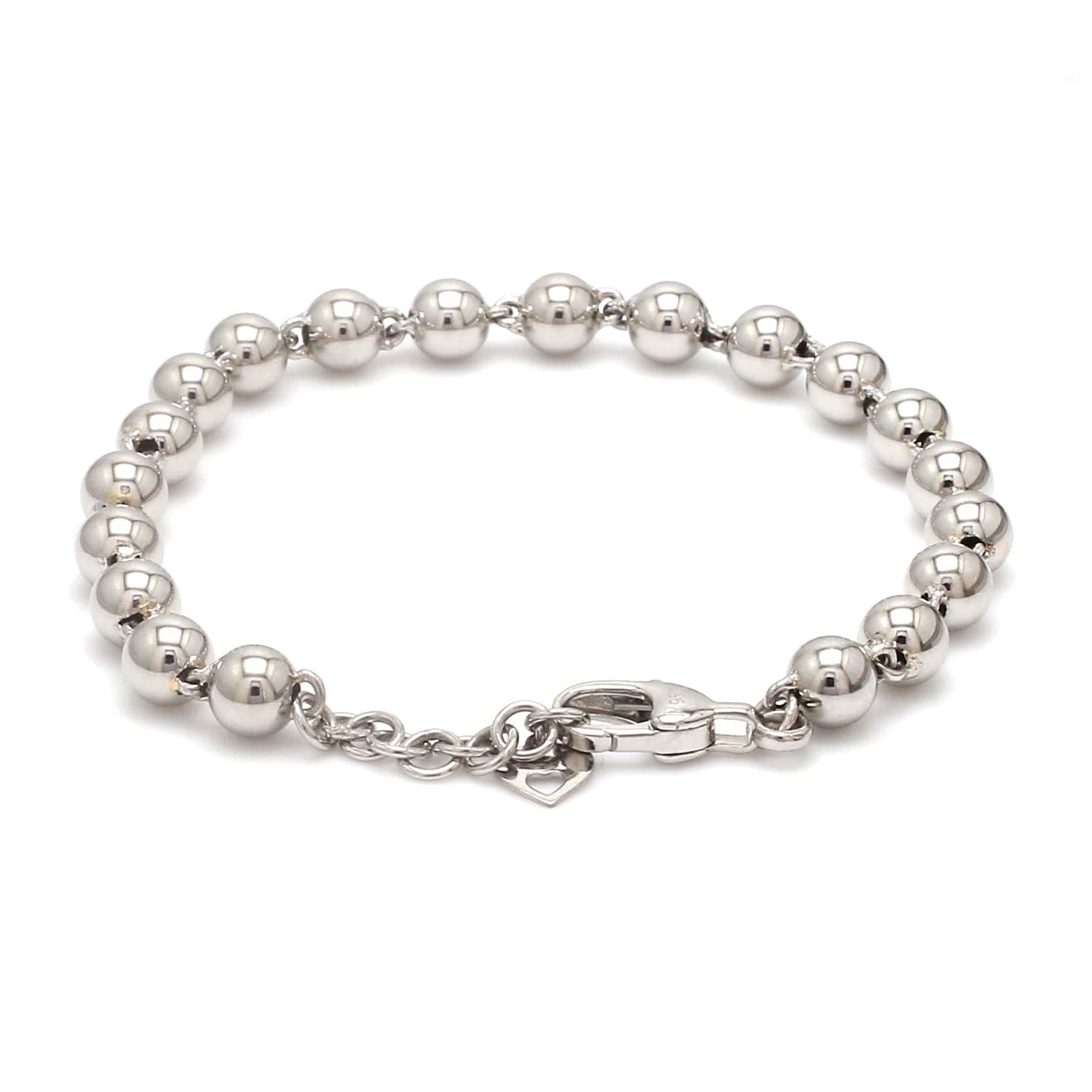 5mm Diamond Cut Balls Platinum Bracelet for Women JL PTB 1185