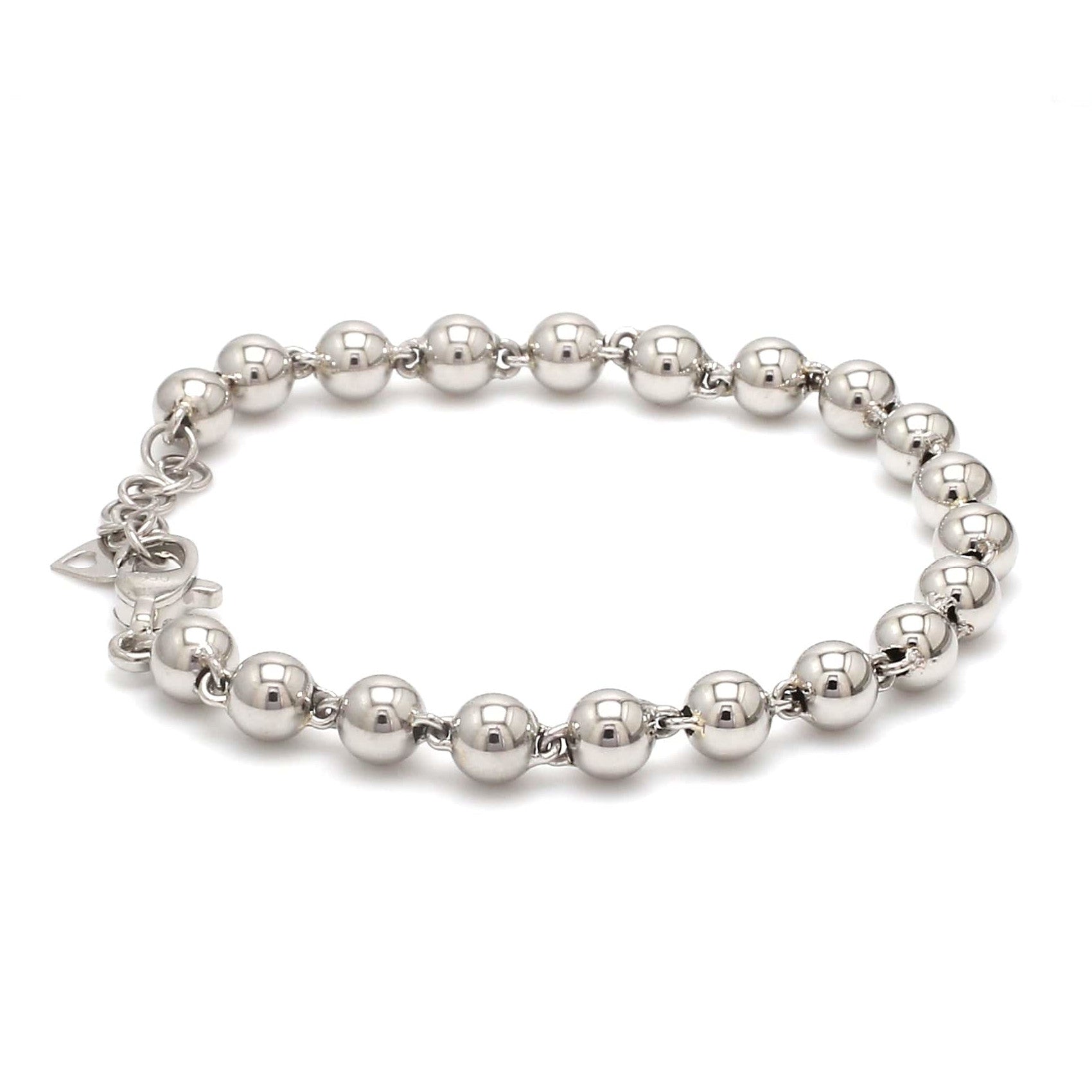 5mm Diamond Cut Balls Platinum Bracelet for Women JL PTB 1185