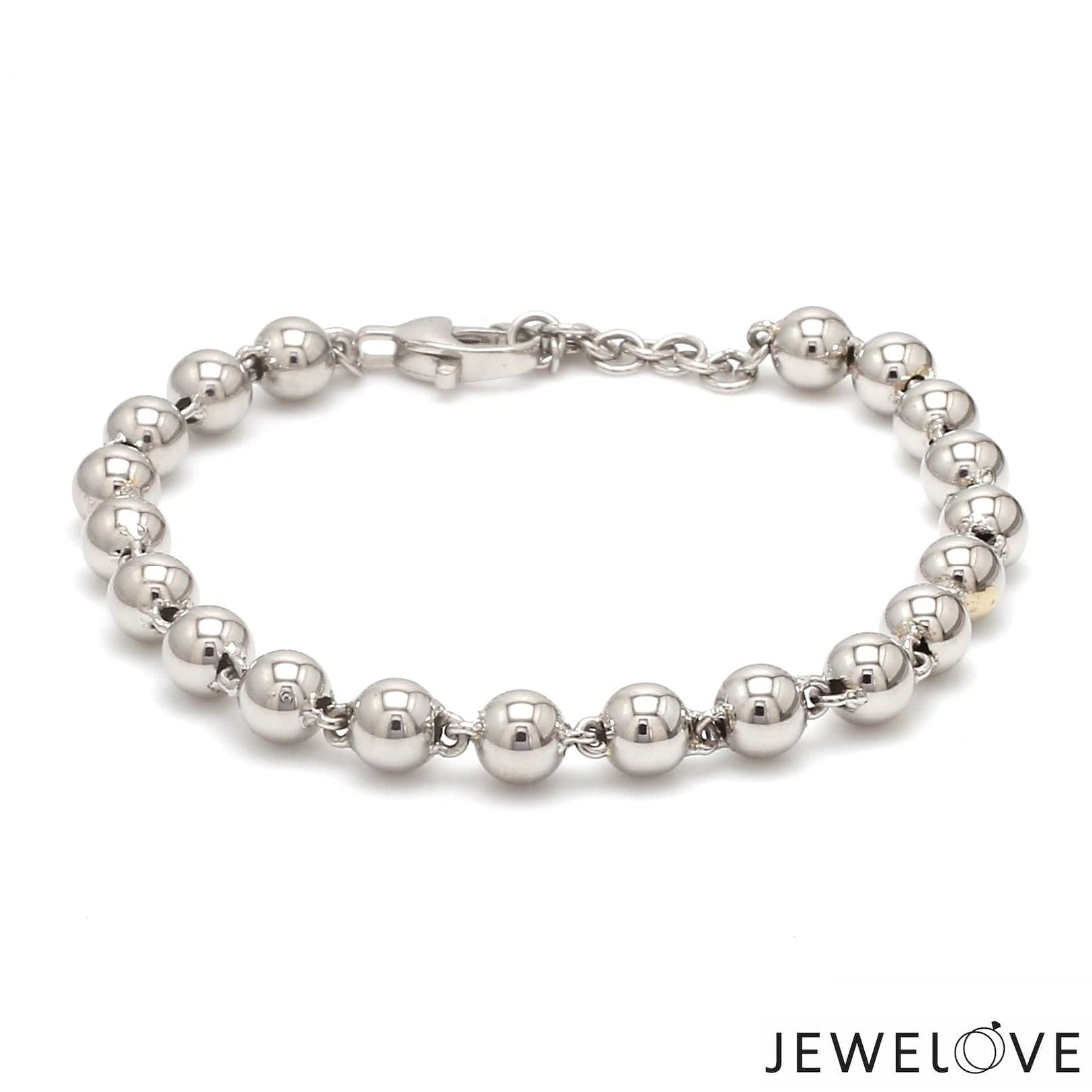 5mm Diamond Cut Balls Platinum Bracelet for Women JL PTB 1185