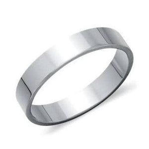 5mm Wide Flat Platinum Wedding Band JL PT 924