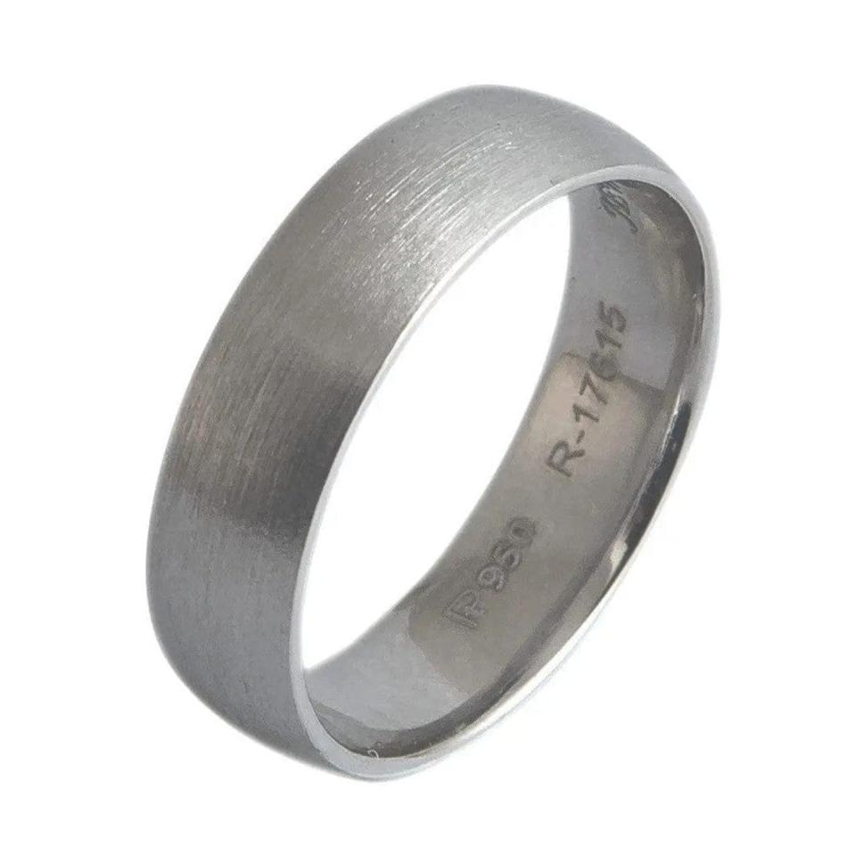 6mm Brushed Finish Comfort Fit Platinum Wedding Band for Men JL PT 436