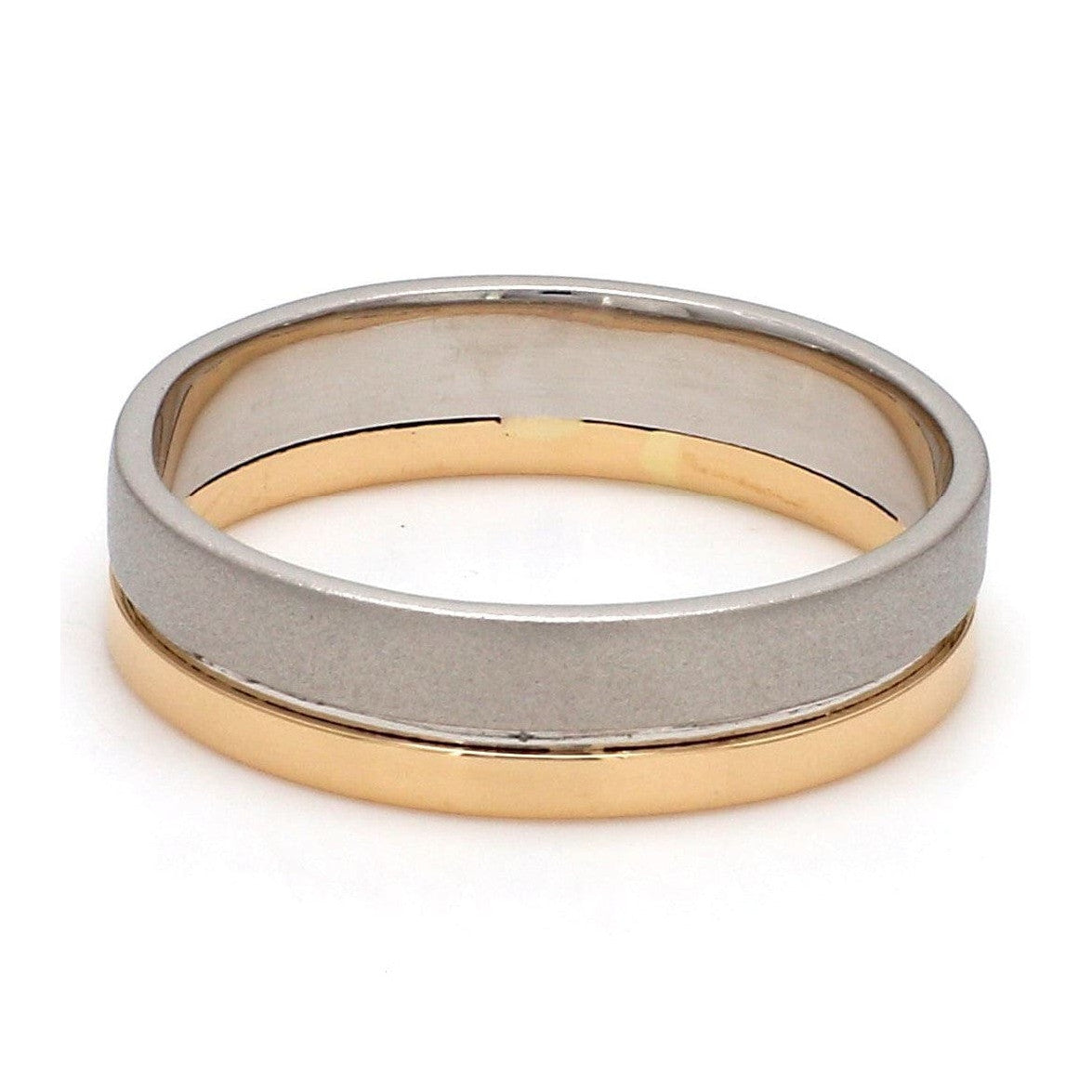 6mm Platinum Ring with 2mm Gold Line for Men JL PT 518