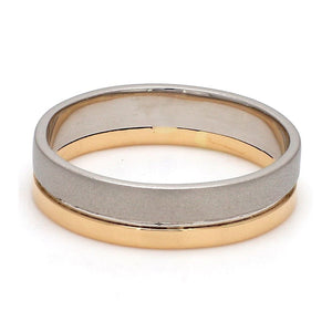 6mm Platinum Ring with 2mm Gold Line for Men JL PT 518