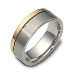 Load image into Gallery viewer, 6mm Platinum Ring with 2mm Gold Line for Men JL PT 518
