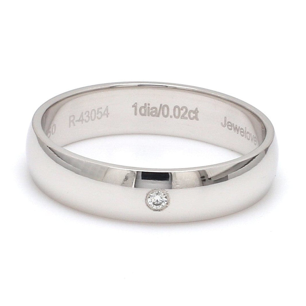 6mm Single Diamond Platinum Love Bands JL PT 630