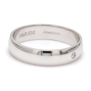 6mm Single Diamond Platinum Love Bands JL PT 630