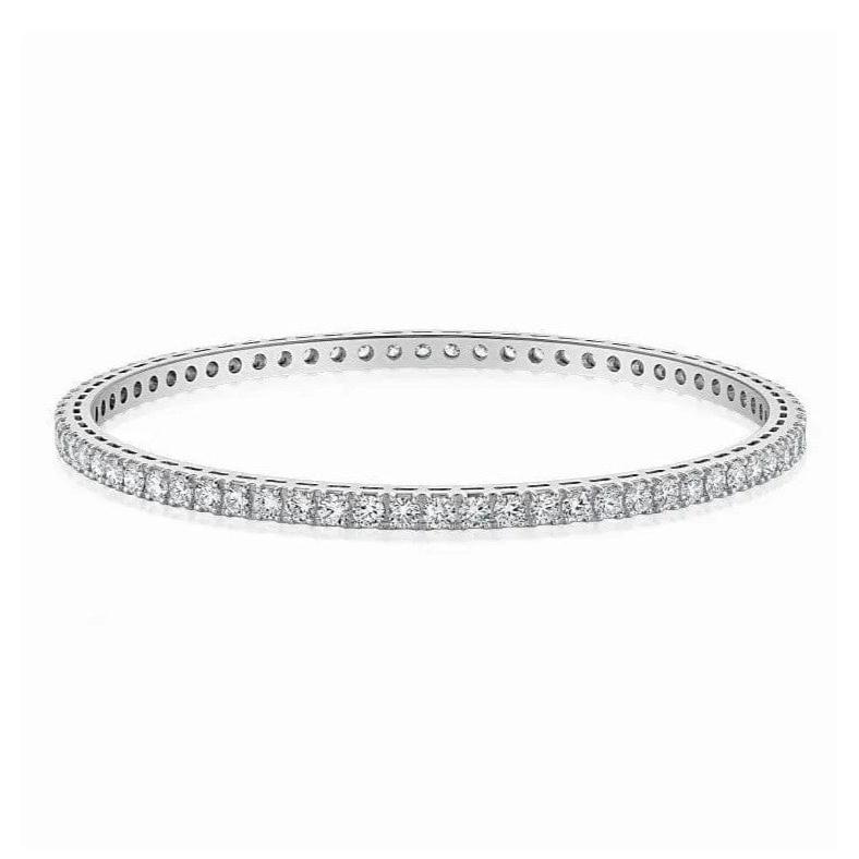 7 Pointer Single Line Diamond Bangle in Platinum JL PTB 616