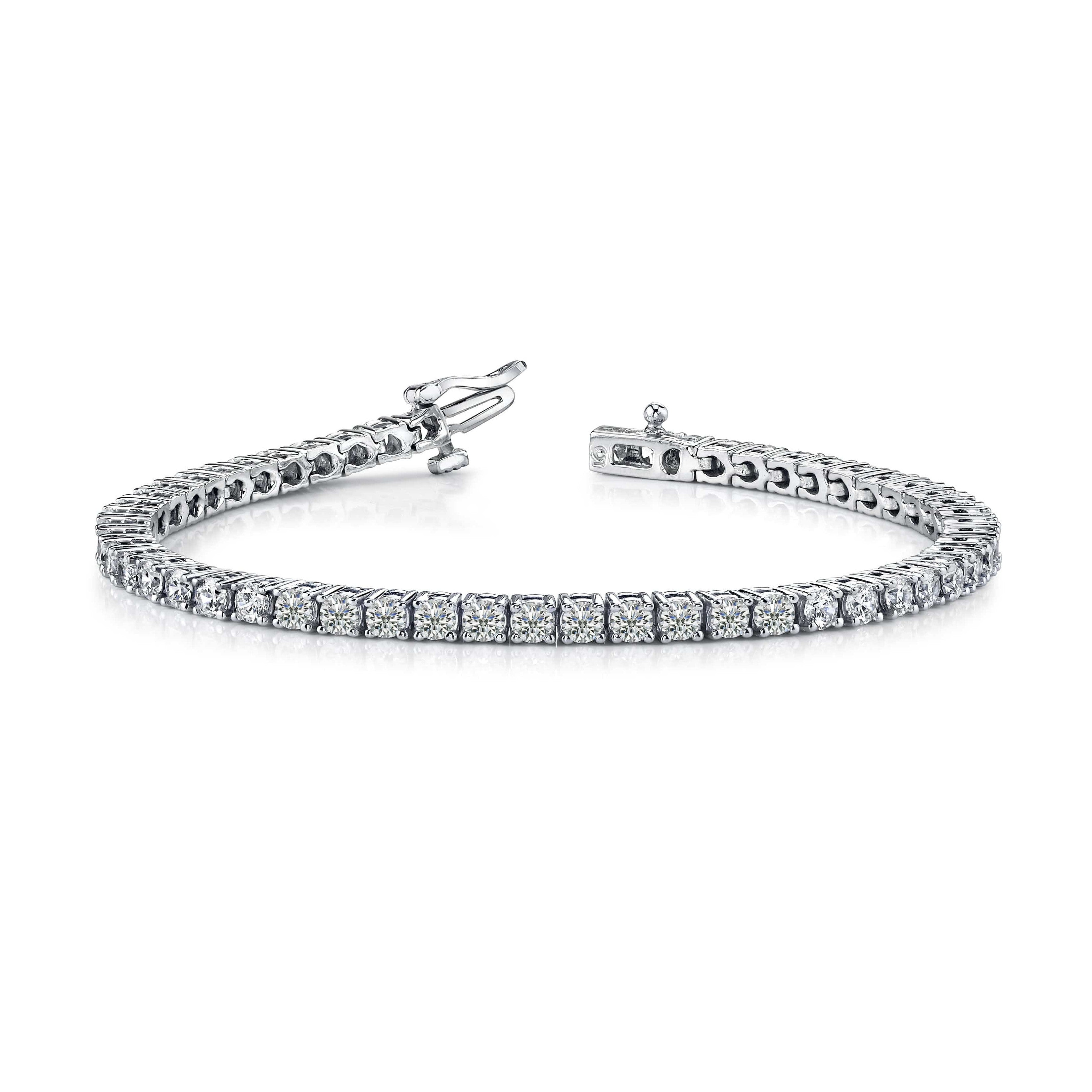 7 Pointer Single Line Platinum Tennis Bracelet with Diamonds JL PTB 646