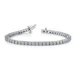 Load image into Gallery viewer, 7 Pointer Single Line Platinum Tennis Bracelet with Diamonds JL PTB 646
