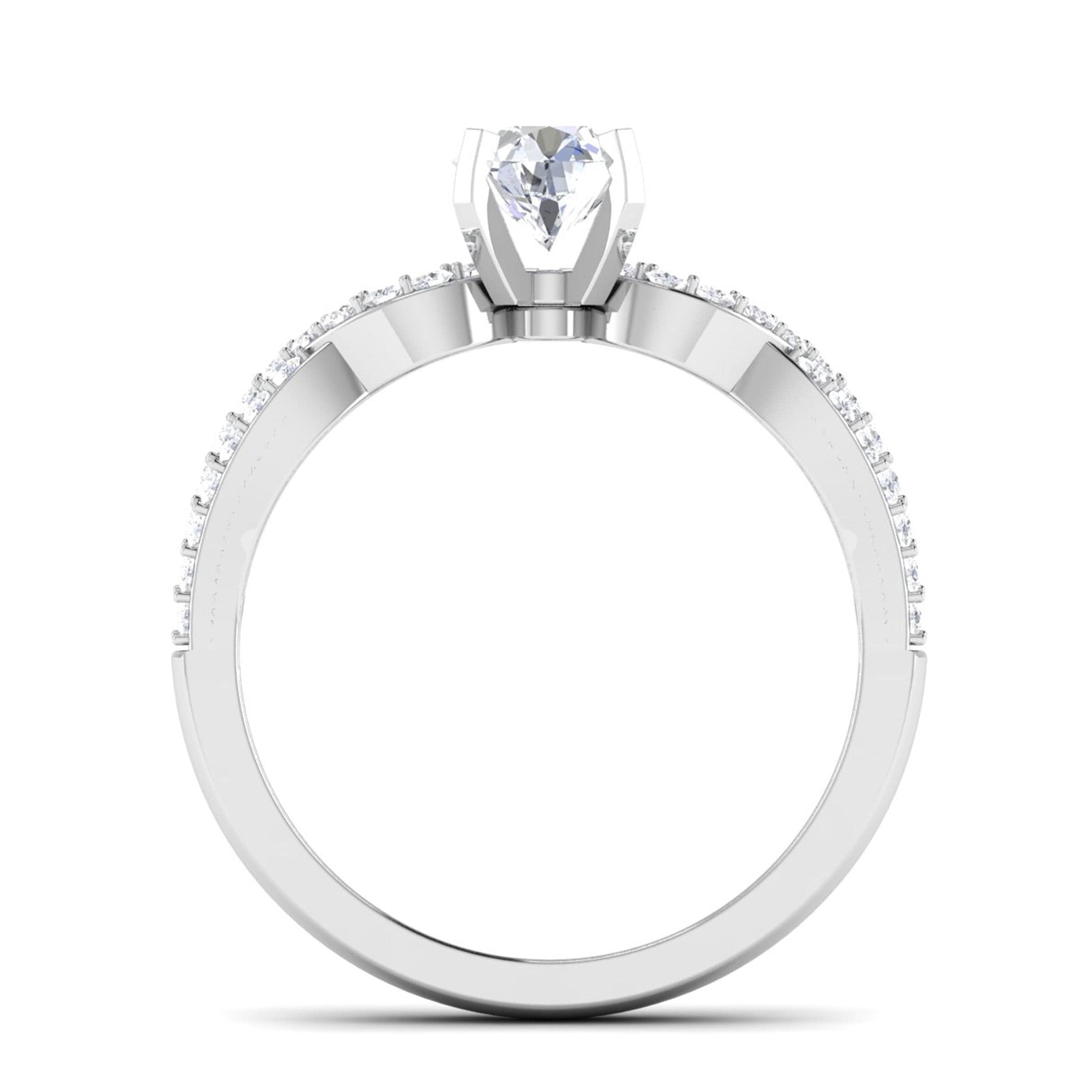 2-Carat Lab Grown Solitaire Double Shank Diamond Engagement Platinum Ring JL PT LG G 6994-D