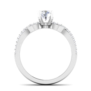 1.50-Carat Lab Grown Solitaire Double Shank Diamond Engagement Platinum Ring JL PT LG G 6994-C